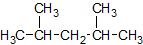 2,4-Dimethylpentan – Halbstrukturformel mit Bezeichnung